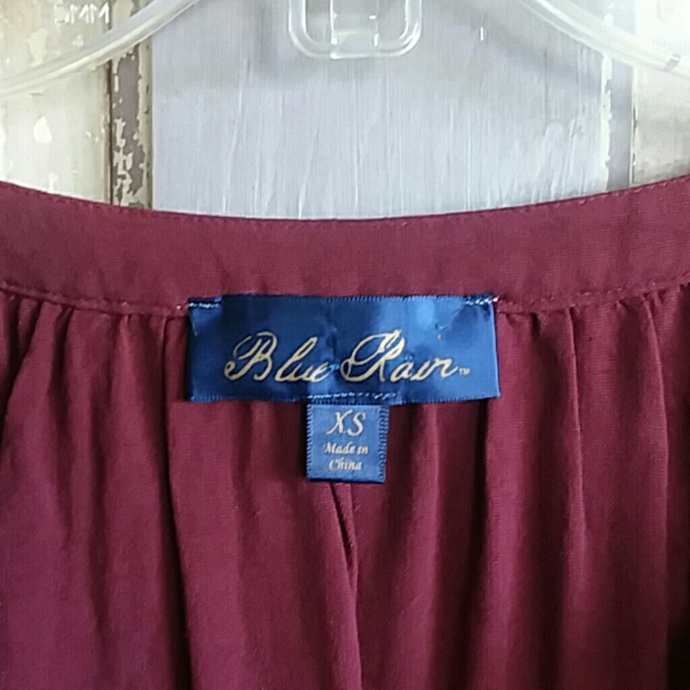 Maroon Peasant Top With Aztec and Tassle details - Picture 4 of 7